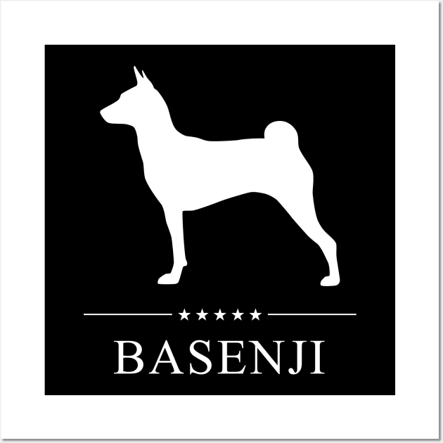 Basenji Dog White Silhouette Wall Art by millersye